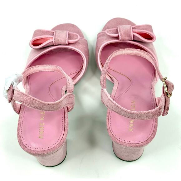 Anne Klein Rosy Bow Block Heel Dress Sandals Light Pink Size 5.5M NWT /Box - Picture 5 of 6